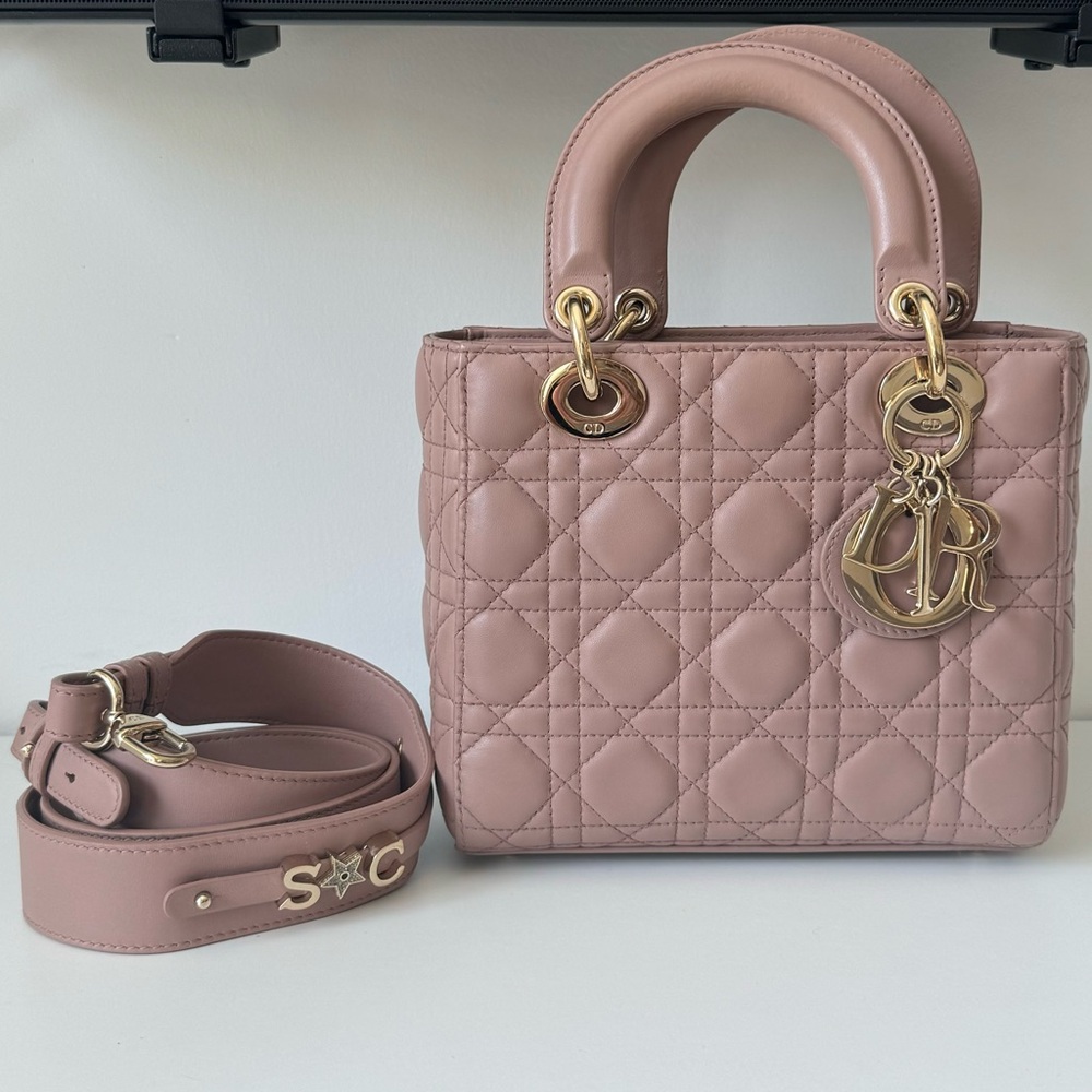 CHRISTIAN DIOR Small Lady Dior My ABCDior Bag - Cannage Lambskin Blush